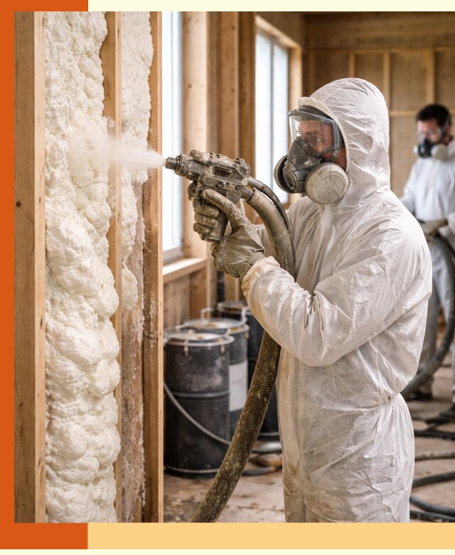 Утепление каркасного дома пенополиуретаном в Березниках