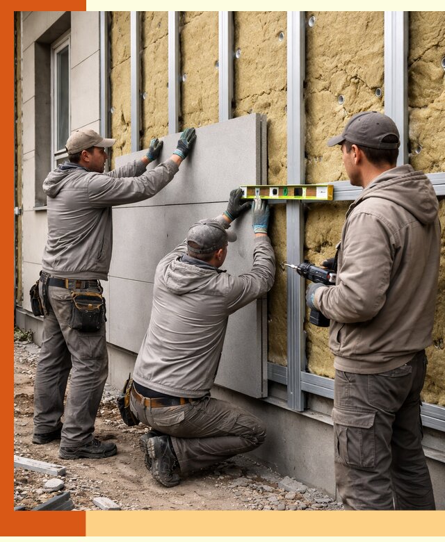 Утепление вентилируемого фасада под ключ в Березниках