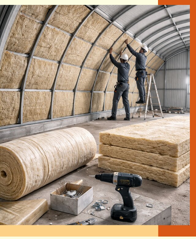 Утепление арочного ангара в Березниках от 3296 руб./м2 под ключ | ТепломастерБрз