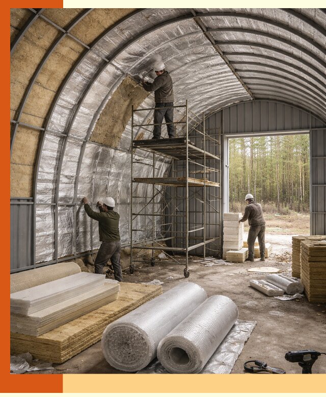 Утепление арочного ангара под ключ в Березниках