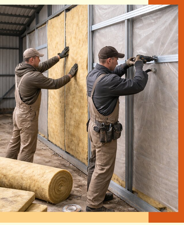 Утепление металлического ангара в Березниках от 4892 руб/м2 — услуги под ключ | ТепломастерБрз